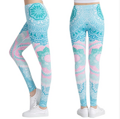Printed Stretch Pants for Women - Breathable, Slim Fit Yoga Leggings with Anti-Wire Removal Pattern (Size: Waist 60-88cm, Hip 96-116cm, Length 92cm) - Farefe