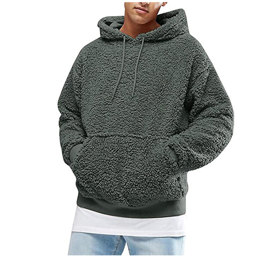 Autumn Men's Warm Hoodie Fleece Hooded Winter Sweatshirt Long Sleeve Pullover - Farefe