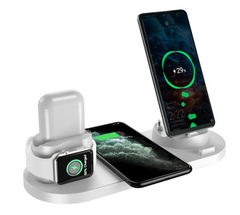 Wireless Fast Charger Pad for iPhone & Phone - 6-in-1 Charging Dock Station