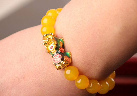 Attract Wealth and Prosperity with Gold Plated PiXiu Crystal Bracelet