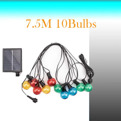 12M 21M G40 LED String Solar Power Outdoor Garland Light Retro Wedding Backyard Decoration - Farefe