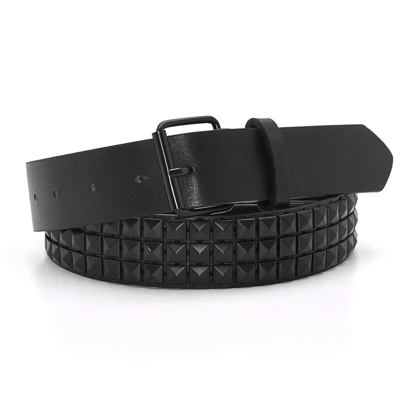 Pyramid Fashion Rivet Belt - Studded Punk Rock Pin Buckle Waistband - Farefe