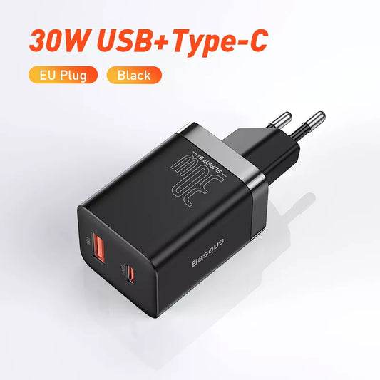 Charger 30W USB Type C Fast Charger QC3.0 USB C Quick Charge 3.0 Dual Port Phone Charge - Farefe