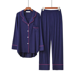 2PCS Women's Long Sleeve Solid Modal Pajama Set - Soft and Breathable - Farefe