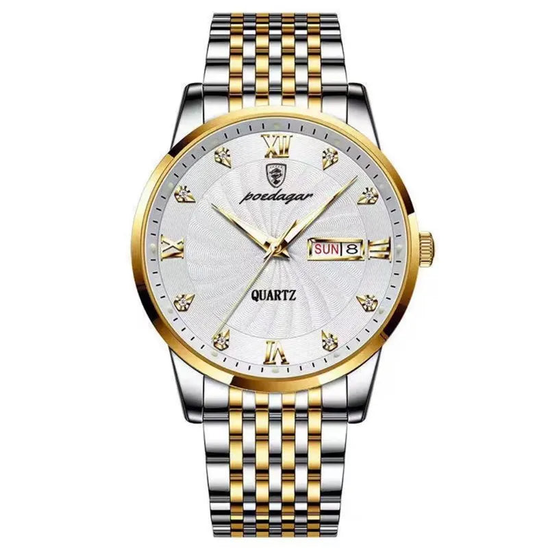 2023 Luxury Mens Watches Stainless Steel Quartz Date Calendar Business Wristwatch - Farefe
