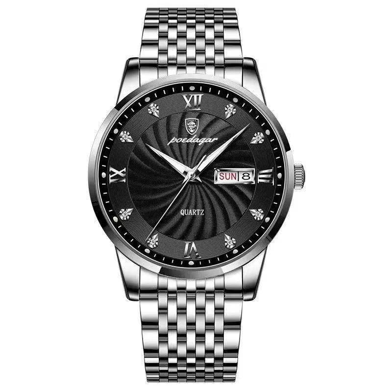 2023 Luxury Mens Watches Stainless Steel Quartz Date Calendar Business Wristwatch - Farefe
