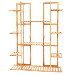 9 Tier Bamboo Plant Stand Rack for Indoor Outdoor Display – Holds 17 Pots - Farefe