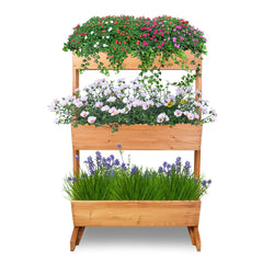 3 Tier Wooden Vertical Raised Garden Bed Planter Box - Farefe