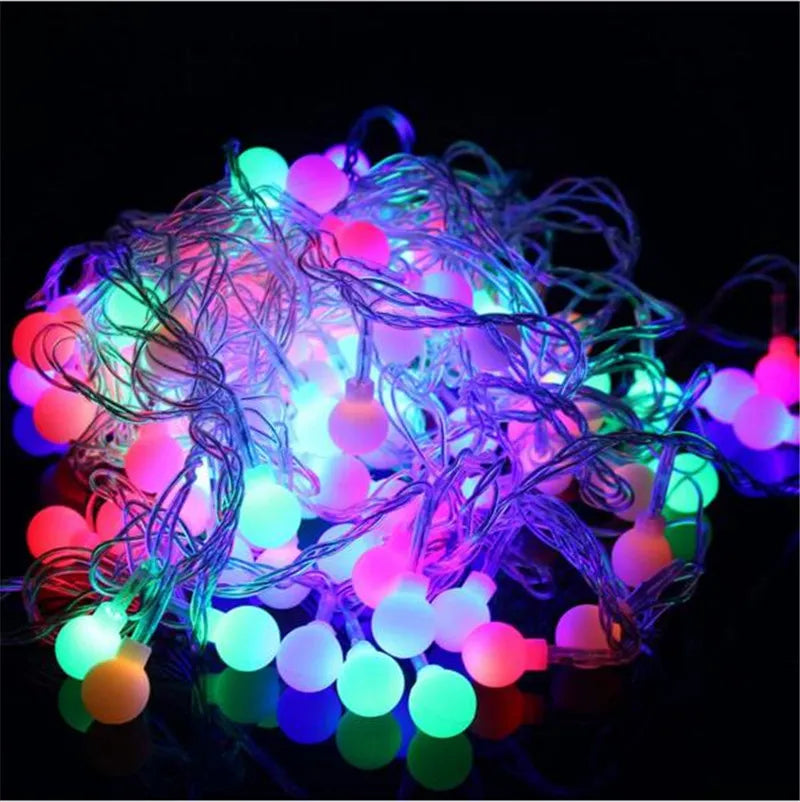 10m 20m 50m LED Garland Ball String Lights - Christmas Tree Wedding Street Decoration - Waterproof Fairy Light Indoor Outdoor - Farefe
