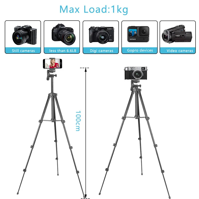 3120 Tripod for Phone 100cm Universal Phone Video Tripod Stand - Farefe