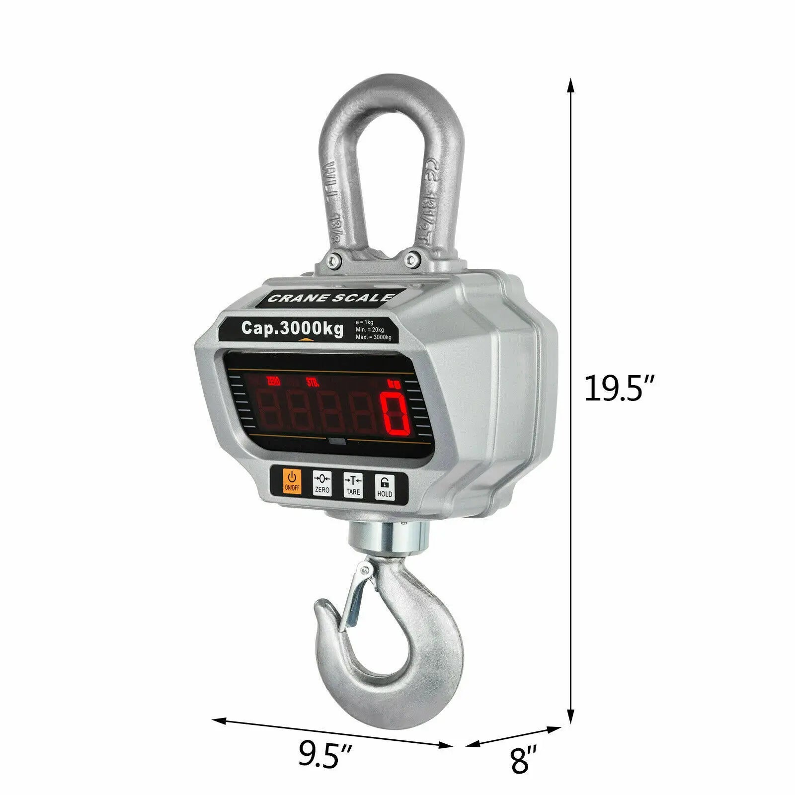 VEVOR 1T 3T 5T Digital Crane Scales With Remote Control for Industrial Hanging Hook - Farefe
