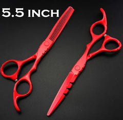 Professional Red Cutting + Thinning Hair Scissors Set - Free Shipping - Farefe