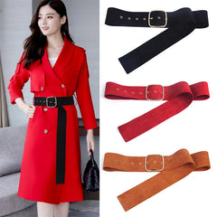 Newest Brown Coat Belt Women's Belts Long Gold Pin Buckle Sweater Bundle Jacket Waist Skirt Waistband Red Velvet Soft Strap Belt