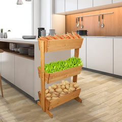 3 Tier Wooden Vertical Raised Garden Bed Planter Box - Farefe