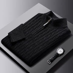 Eight Loose Men's Casual Sweater Coat (Slim Fit, Cardigan, Thickening, Long Sleeve) - M8511 Apricot, Medium Gray, Green, Blue, Black (M, L, XL, XXL, XXXXL Sizes) - Farefe