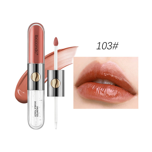 Double-headed Lip Lacquer Matte Waterproof Sweat-proof Lipstick