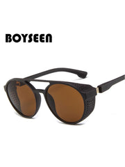 Experience Retro Oval Sunglasses: Frosted Black, Night Vision, Yellow Double Nose Bridge, UV400 Protection