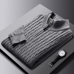 Eight Loose Men's Casual Sweater Coat (Slim Fit, Cardigan, Thickening, Long Sleeve) - M8511 Apricot, Medium Gray, Green, Blue, Black (M, L, XL, XXL, XXXXL Sizes) - Farefe