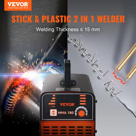 VEVOR Stick Welder 180/200 Amp Plastic ARC Welder Machine 110/220V - Farefe