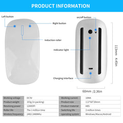 Bluetooth 4.0 Rechargeable Silent Touch Mouse for Laptop Macbook PC - Farefe