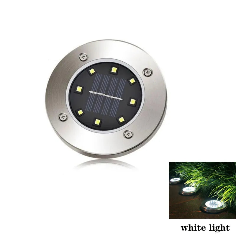 8LEDS Outdoor Solar Garden Light | IP65 Waterproof | Deck & Underground Spotlight - Farefe