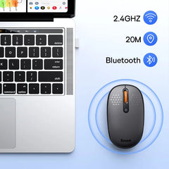 Baseus Wireless Bluetooth 5.0 Mouse 1600 DPI Silent Click For MacBook Tablet Laptop PC Gaming - Farefe