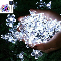 5M 20LED Solar String Lights Outdoor Waterproof 8 Mode Battery Operated Cherry Flower Light Christmas Garden Party Decoration - Farefe