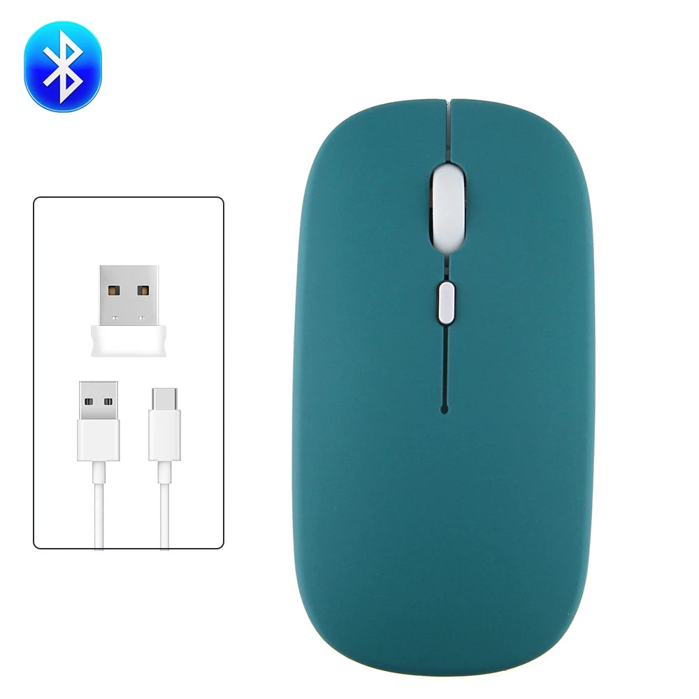 Rechargeable Wireless Bluetooth Mouse - Portable Silent Ergonomic Mice for iPad Computer Laptop Tablet Phone Office Gaming - Farefe