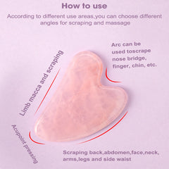 Gua Sha Massage Stone Jade Scraper for Facial Spa Neck Massager, Wrinkle Remover Tool
