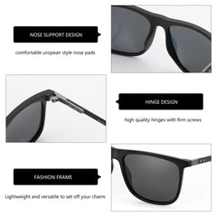 Ultimate Men's Square Polarized Sunglasses - Lightweight Carbon Fiber for Driving, Fishing, Golf & More!