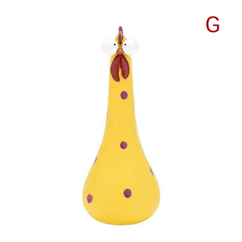 Resin Long Neck Chicken Ornaments for Garden Courtyard Decoration - Farefe