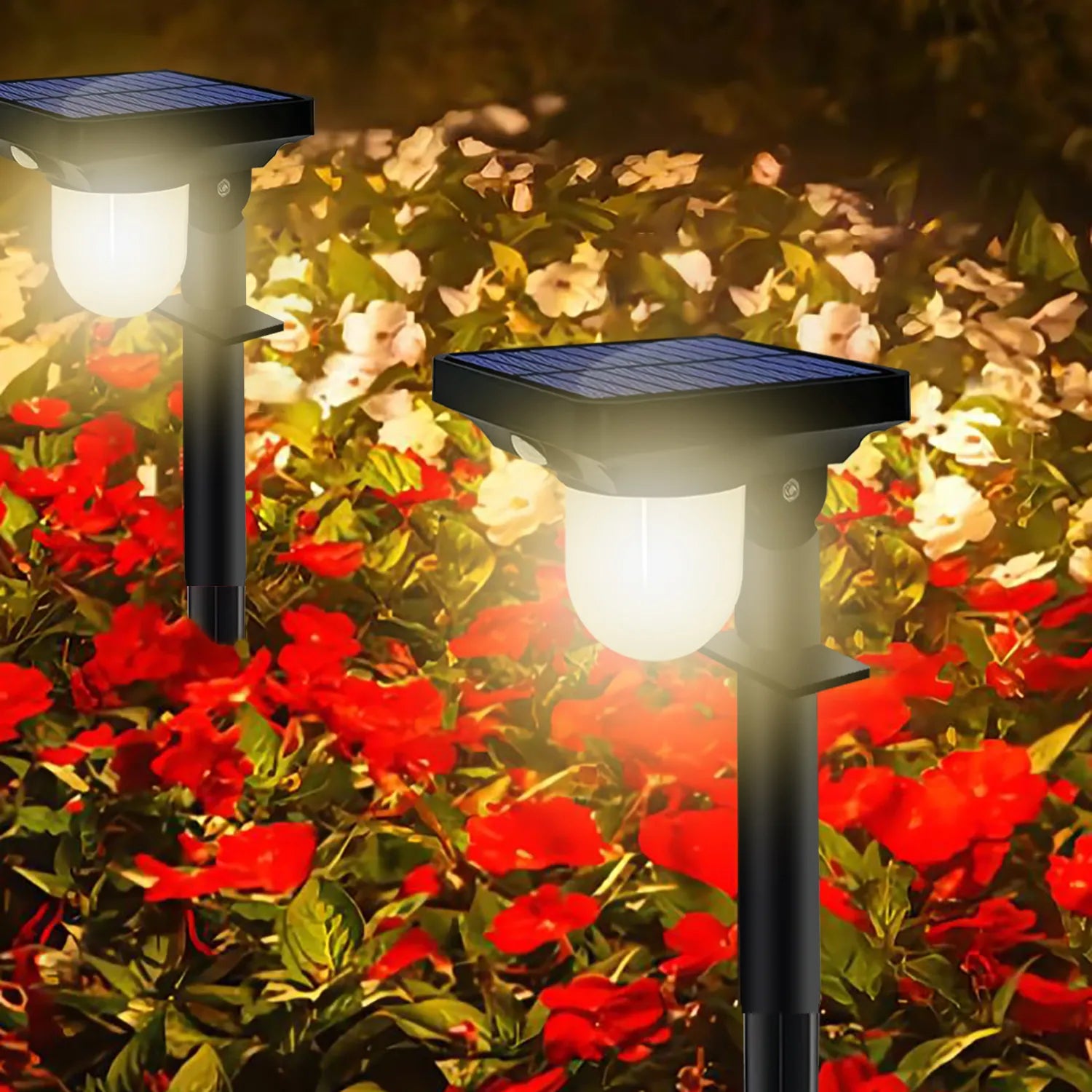 2/4PCS Solar Light Outdoor Garden Waterproof Motion Sensor Pathway Landscape Spotlight Yard Backyard Lawn - Farefe