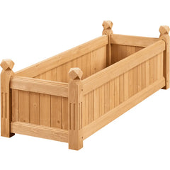Wooden Raised Garden Bed Planter Box for Patio, Brown - 43.5" x 16" x 14"