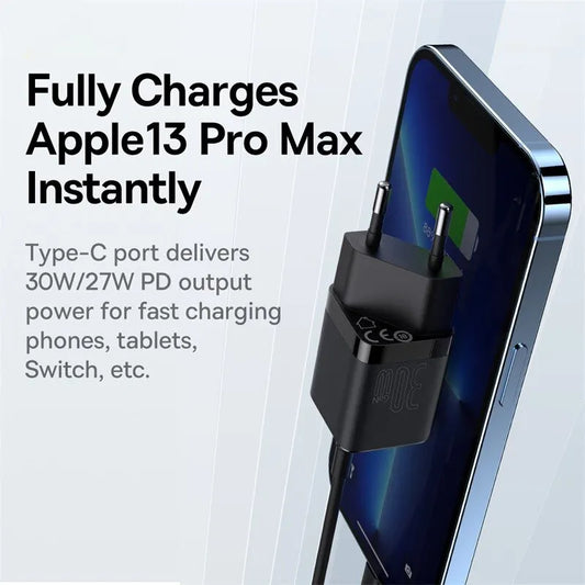 30W GaN Charger USB C Type C PD Fast Charger PD3.0 QC3.0 PPS Quick Charging For iPhone 15 14 13 Pro Max Tablets Laptops - Farefe