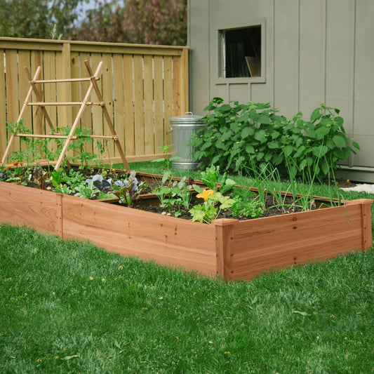 Lacoo Raised Garden Bed Kit - 92x22x9in Wooden Planter Box for Outdoor Patio - Grow Flower, Fruits