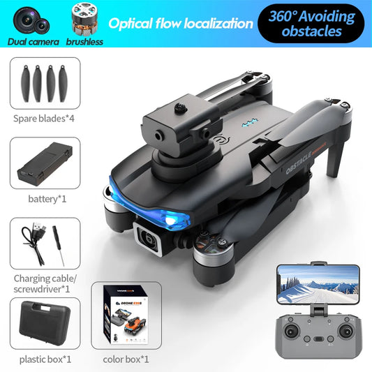 New E99S RC Drone 5G WiFi FPV 360° Obstacle Avoidance Brushless Motor 8K HD Dual Camera GPS Return RC Quadcopter Toy - Farefe