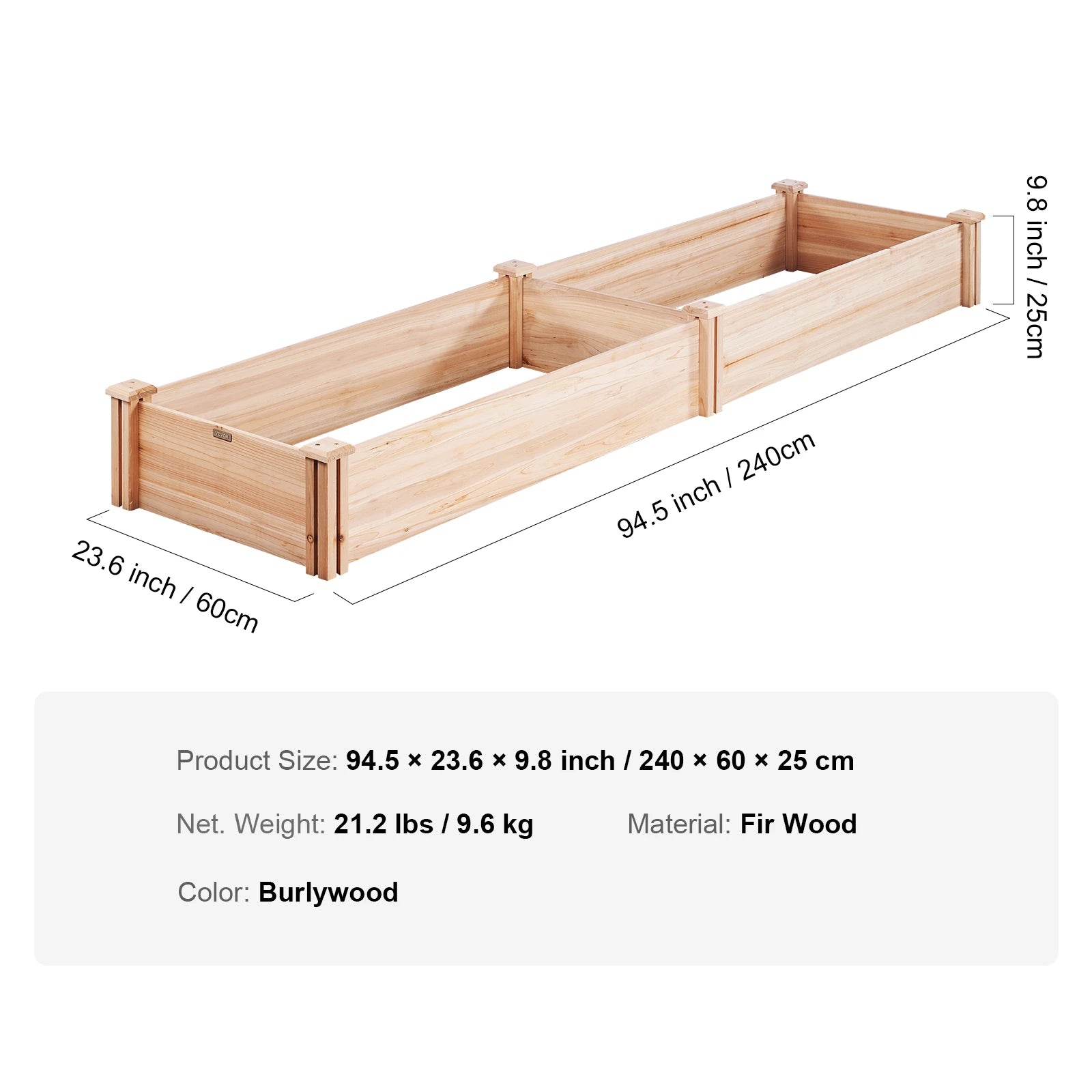 VEVOR Wooden Raised Garden Bed Planter Box with Kit and Drainage System - Farefe