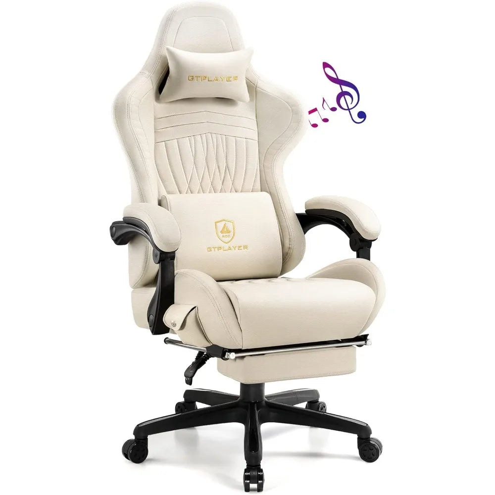 Elevate Your Gaming Experience with the Ultimate Leather Ivory Computer Gaming Chair - Farefe