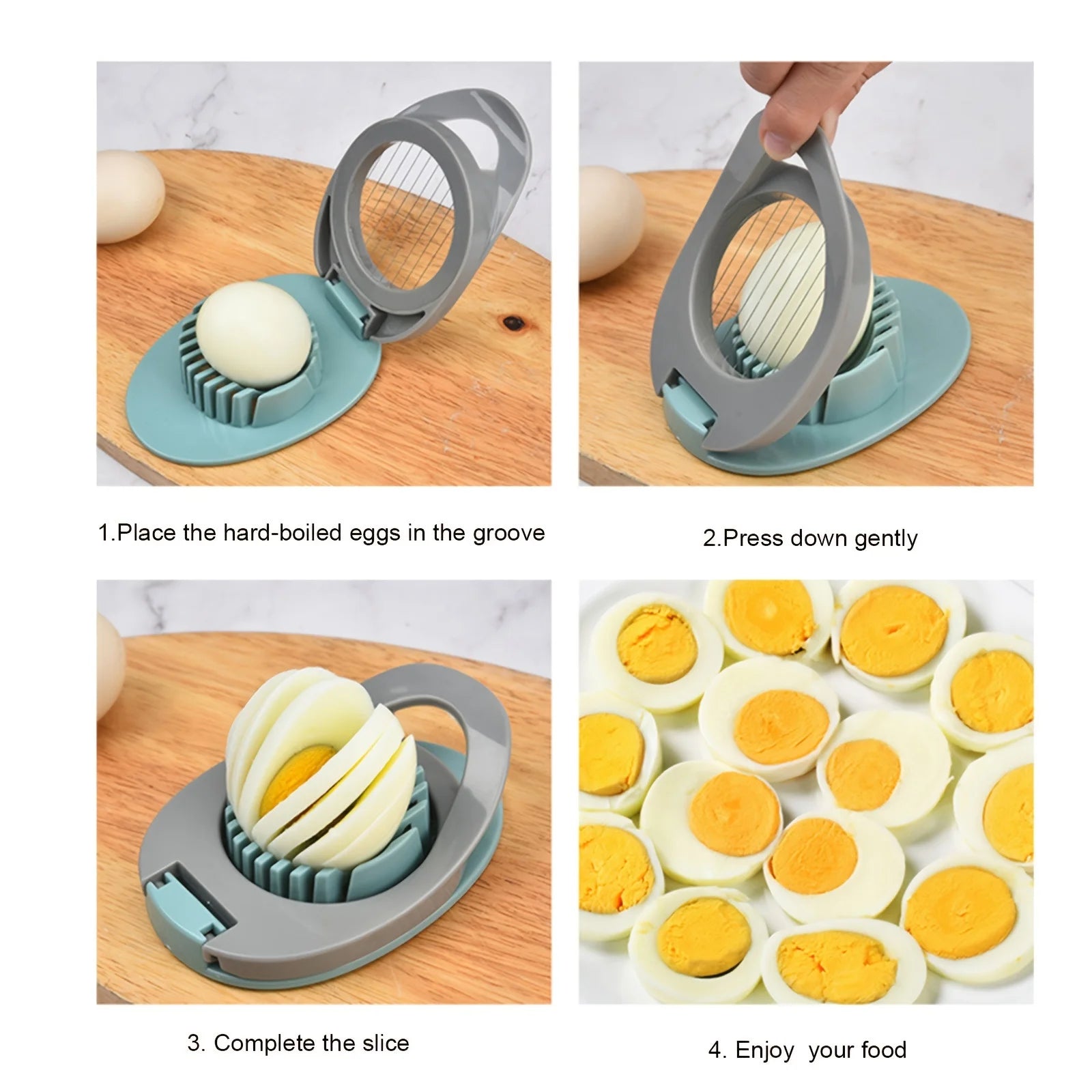 1 PC Multipurpose Stainless Steel Egg Slicer for Hard Boiled Eggs - Fruit Garnish Slicer - Farefe