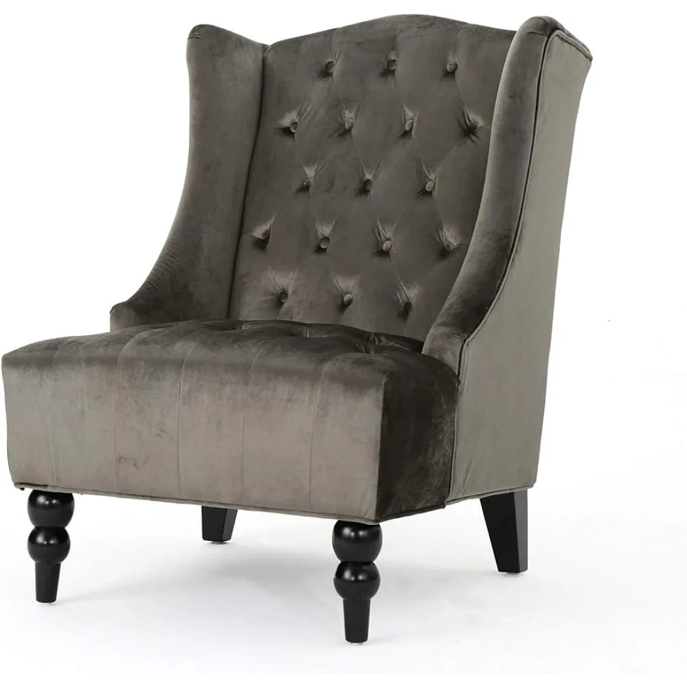 High-Back Velvet Club Chair - Modern Leisure Furniture - Farefe