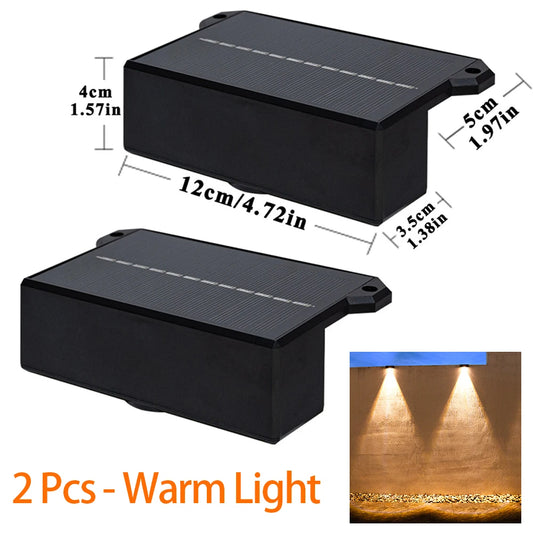 Ultra Bright Solar Outdoor Fence Lights IP65 Waterproof Stair Step Lamp Patio Garden Decoration - Farefe