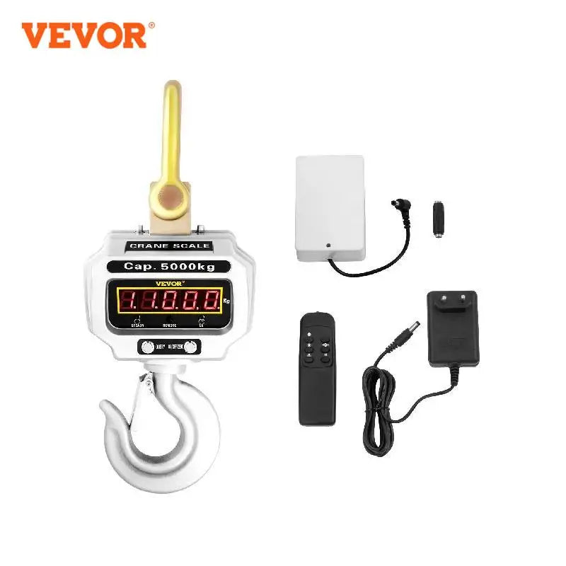 VEVOR 1T 3T 5T Digital Crane Scales With Remote Control for Industrial Hanging Hook - Farefe