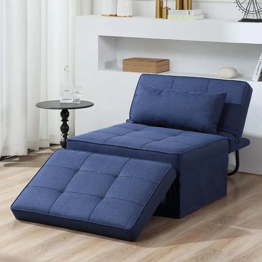 Sofa Bed, 4 in 1 Multi-Function Folding Ottoman Breathable Linen Couch Bed with Adjustable Backrest Modern Convertible Chair - Farefe