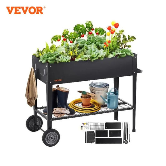 VEVOR Raised Garden Bed, 42.5 x 19.5 x 31.5 inch Galvanized Metal Planter Box - Farefe