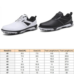 Men's Professional 9 Spike Golf Shoes, Solid Non Slip Sneakers