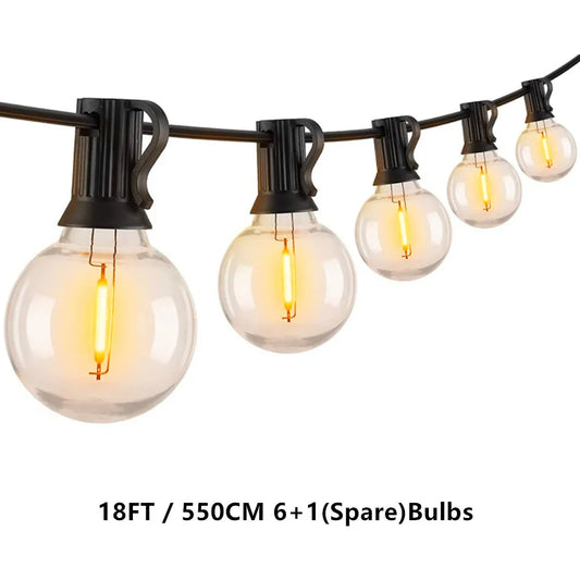 Outdoor G40 String Lights Dimmable Shatterproof Plastic G40 Globe LED Bulbs Home Patio Party Decor Hanging Lights - Farefe
