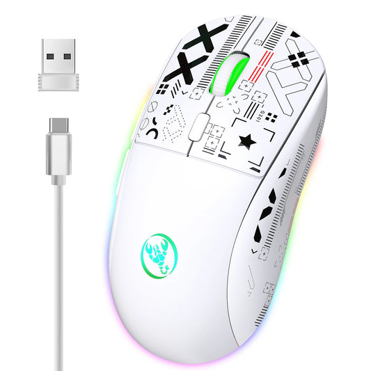 hxsj T90 Wireless RGB Gaming Mouse +10M Keystrokes +3600DPI | 11 Lighting Modes - Farefe