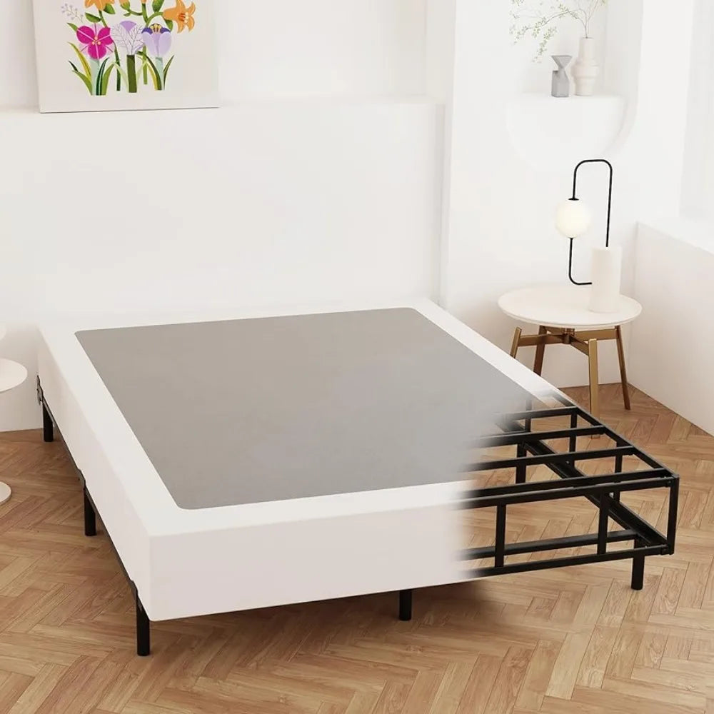 7" Queen Metal Box Spring Base with Fabric Cover - Noise Free, Sturdy, and Stylish - Farefe