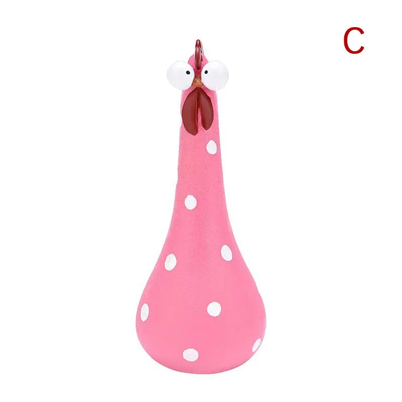 Resin Long Neck Chicken Ornaments for Garden Courtyard Decoration - Farefe