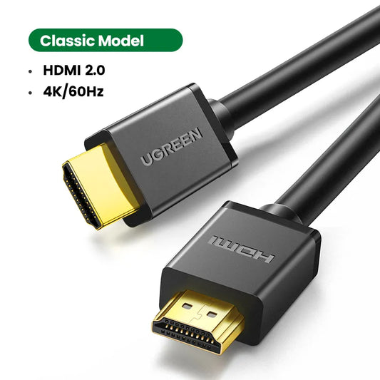 UGREEN High Speed HDMI-Compatible Cable for Xiaomi Mi Box PS4 1m 2m Gold Plated Port 4K 1080P 3D Cable 4K/60Hz HDMI-Compatible - Farefe